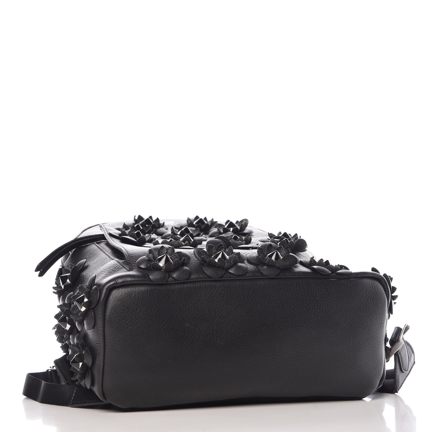 Fendi Vitello Dolce All Over Flowerland Large Backpack Black 4 of 9