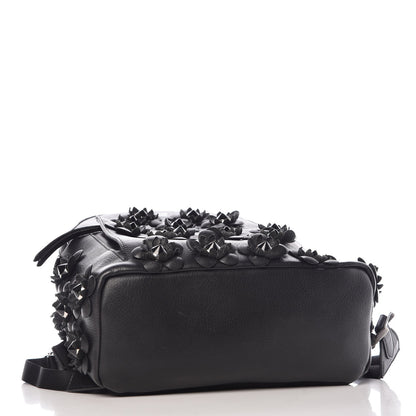 Fendi Vitello Dolce All Over Flowerland Large Backpack Black 4 of 9