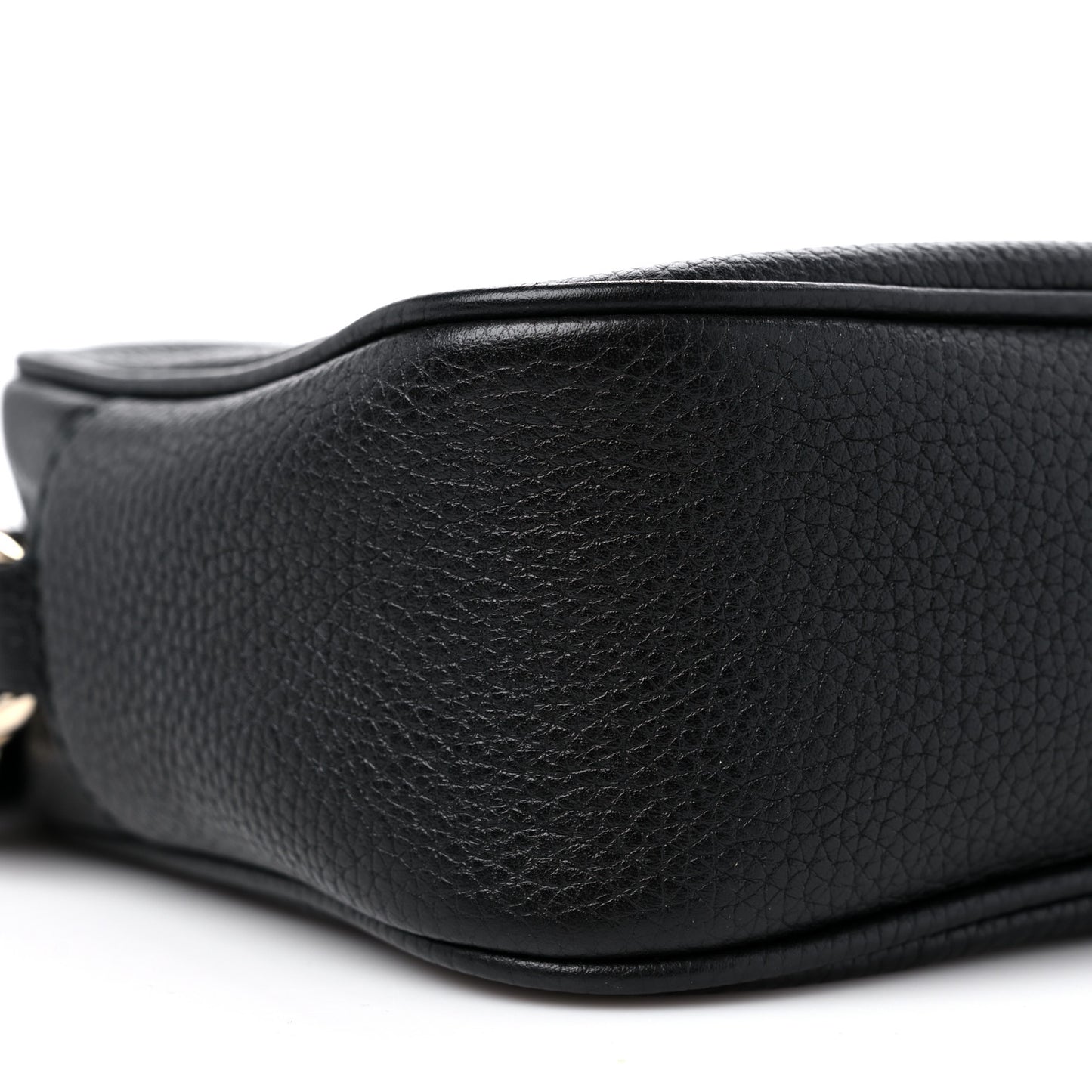 Pebbled Calfskin Small Soho Disco Bag Black