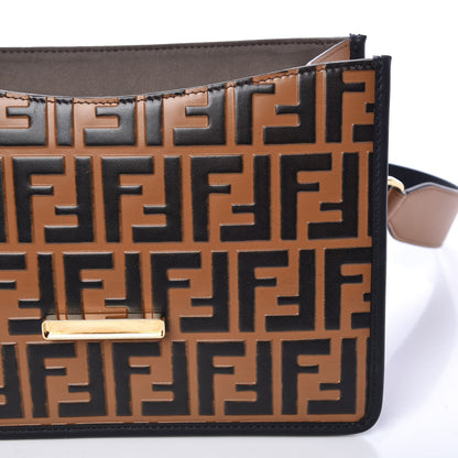 Fendi Vitello Century F is Fendi FF Embossed Kan I Shoulder Bag Orzo Tobacco 10 of 10
