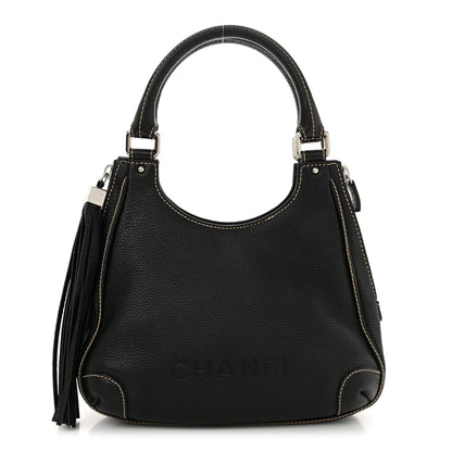 Chanel Grained Calfskin Tassel Hobo Black 1 of 15