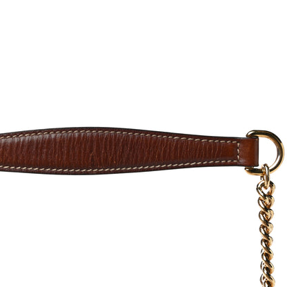 Gucci GG Supreme Monogram Cuoio Toscano Mini Chain Shoulder Bag Beige Ebony Cuir 21 of 21