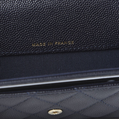 Chanel Caviar Quilted Flap Card Holder Wallet Navy Blue 7 of 8