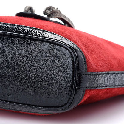 Gucci Suede Patent Medium Dionysus Bucket Bag Red 9 of 9