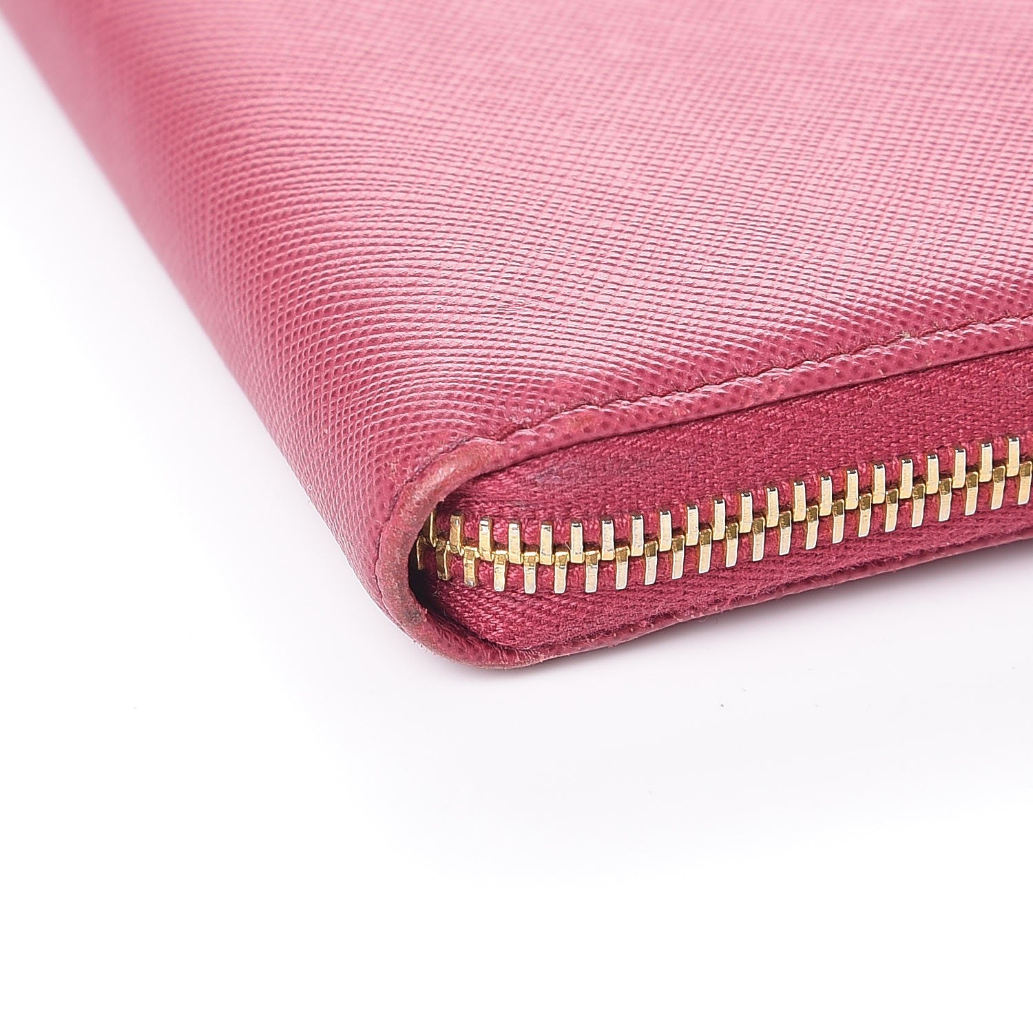 Prada Saffiano Zip Around Wallet Peonia 9 of 12