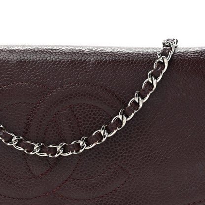 Chanel Caviar Timeless CC Wallet On Chain WOC Dark Brown 15 of 17