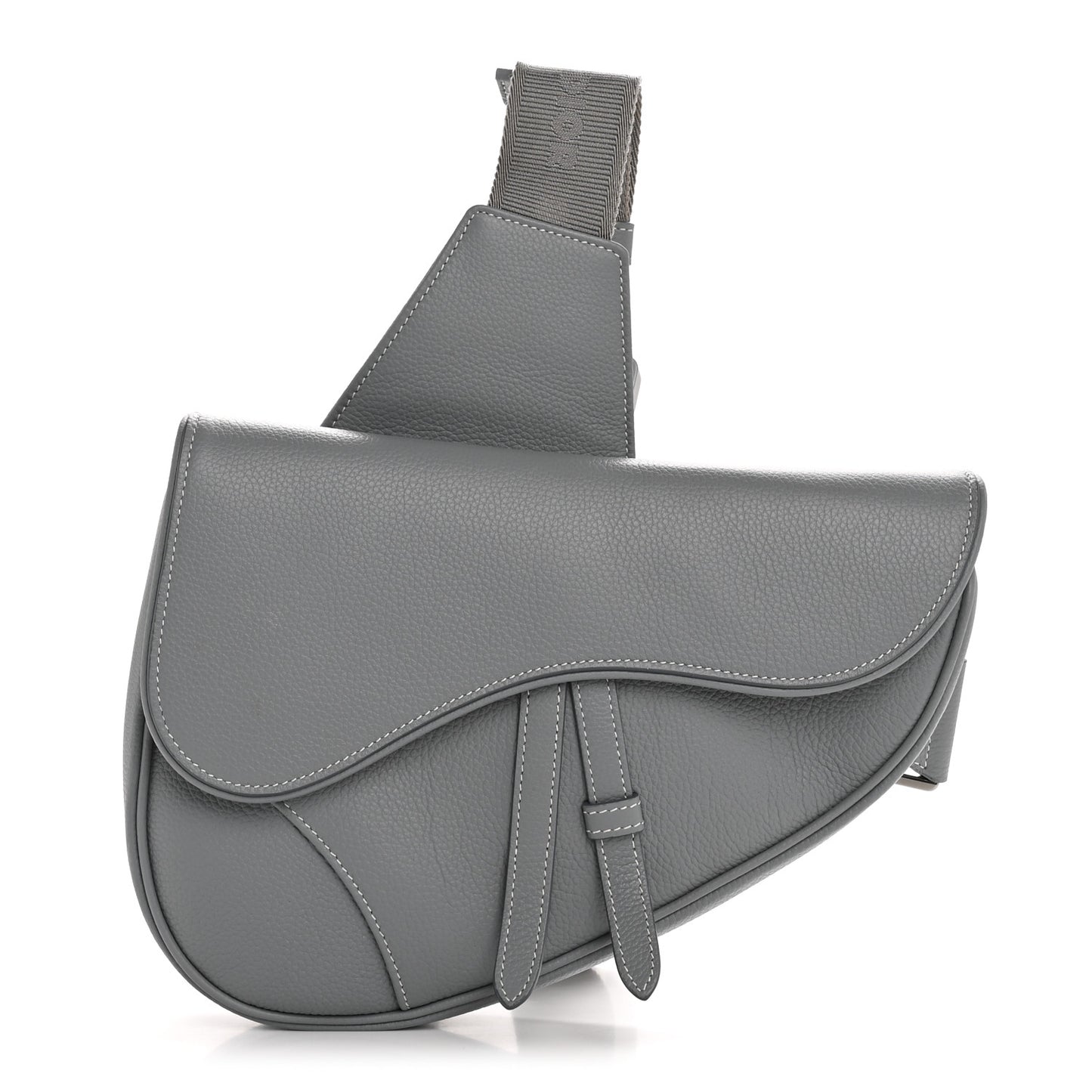 Grained Calfskin Mens Saddle Bag Cloud Blue