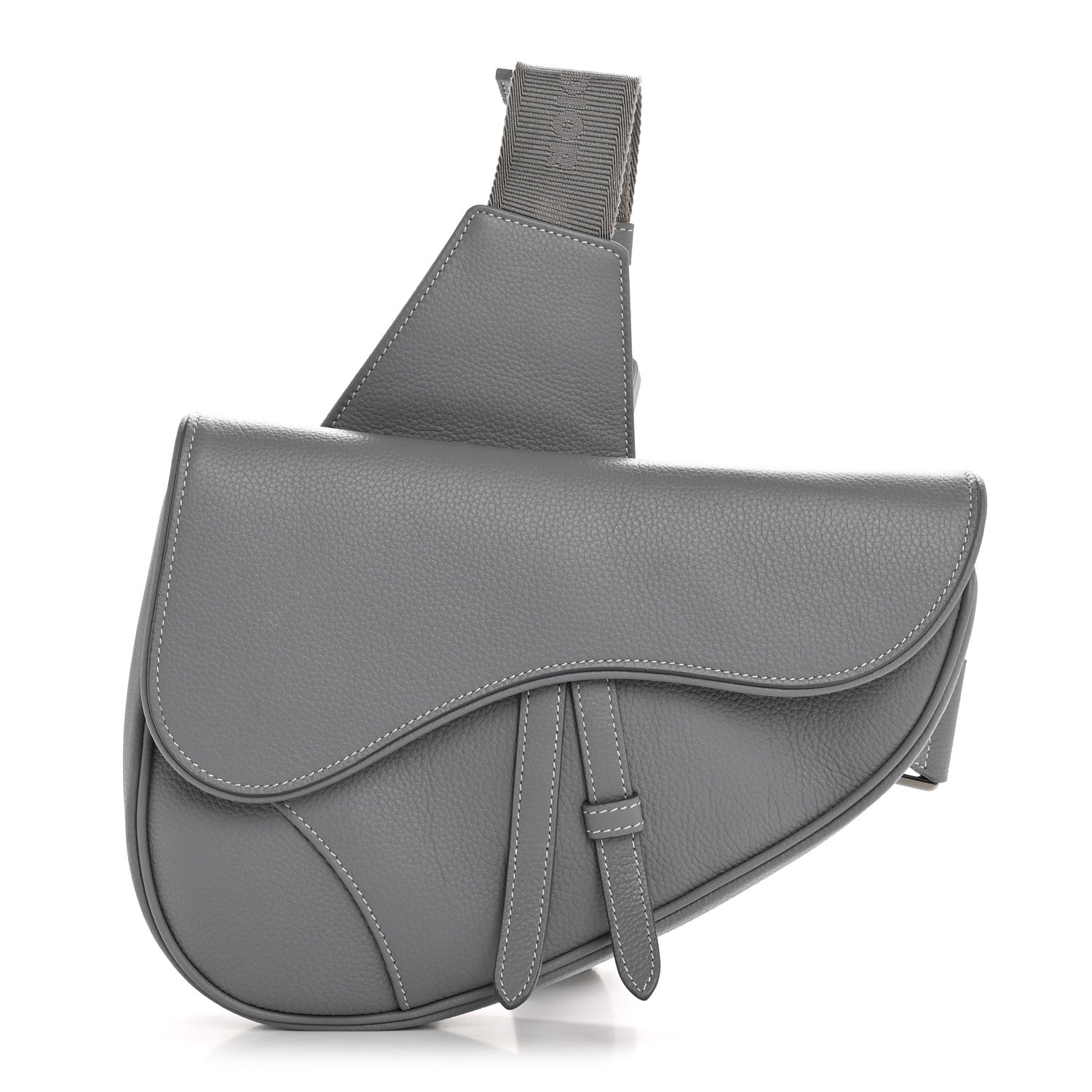 Christian Dior Grained Calfskin Mens Saddle Bag Cloud Blue 1 of 12
