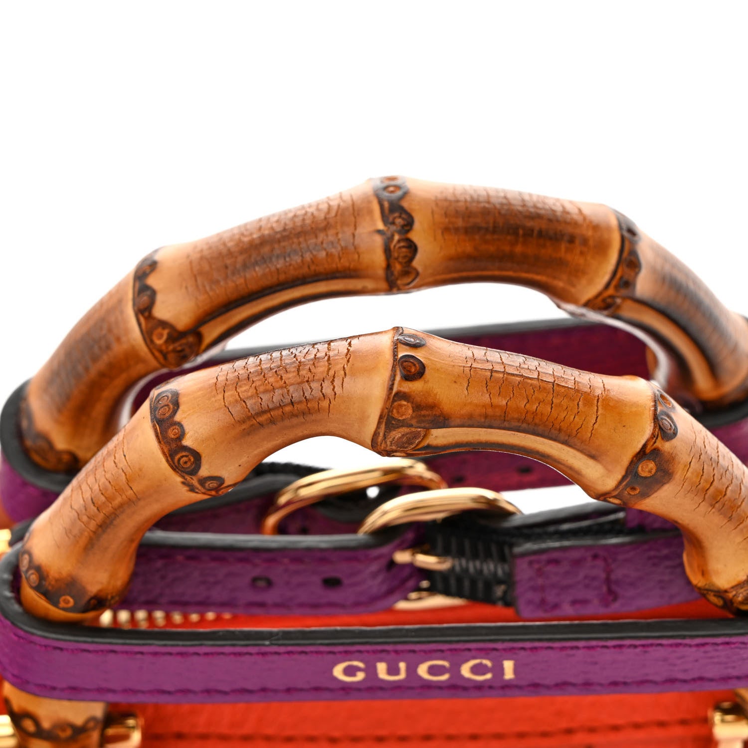 Gucci Textured Dollar Calfskin Mini Diana Dome Tote Bag Deep Orange Spicy Cyclamin 11 of 11