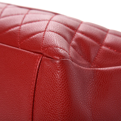 Chanel Caviar Quilted Grand Shopping Tote GST Red 9 of 11
