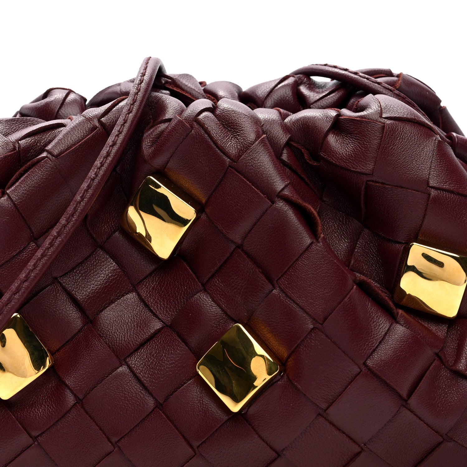 Bottega Veneta Nappa Intrecciato Studded The Mini Pouch  Barolo 7 of 9