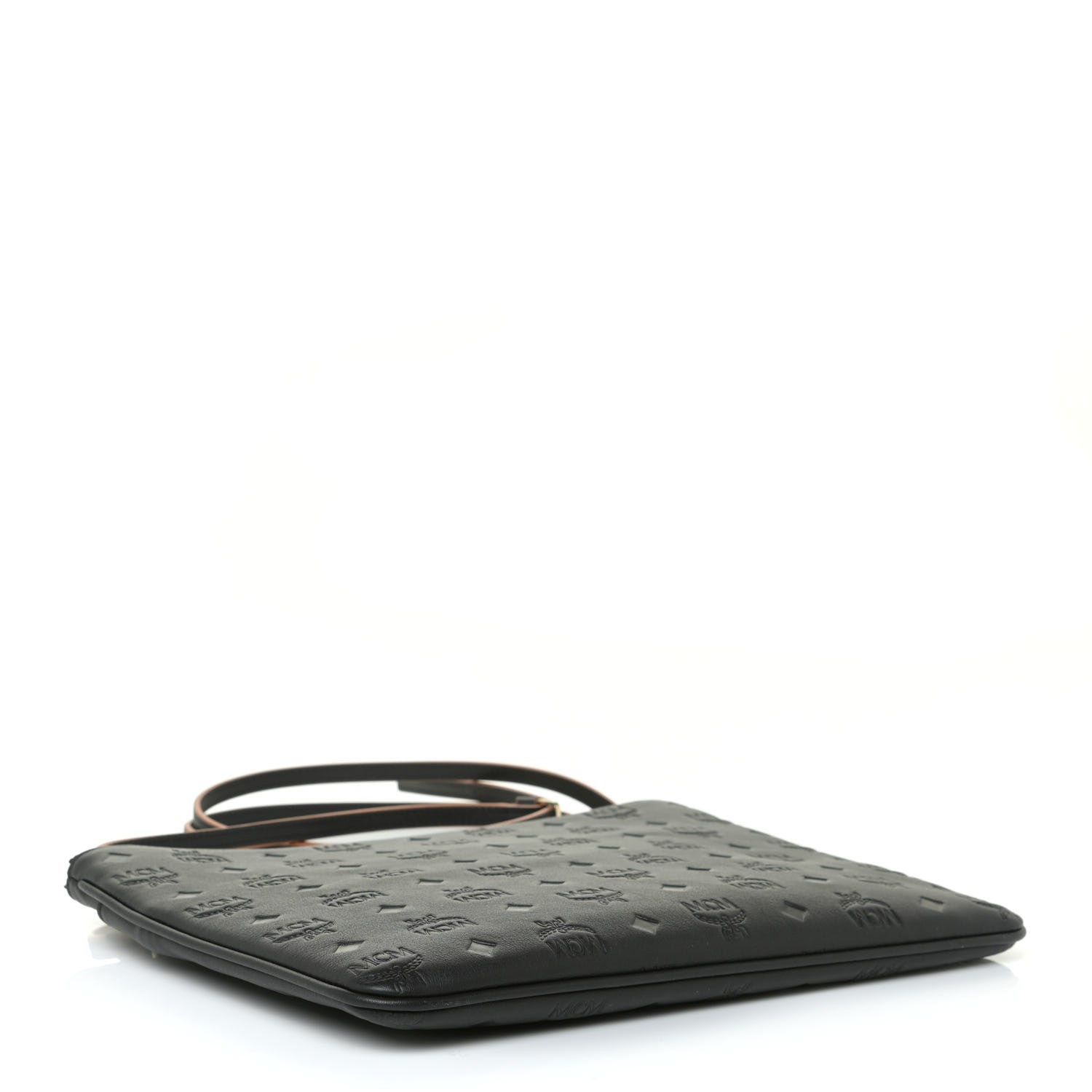 MCM Calfskin Monogram Klara Crossbody Pouch Black 4 of 10