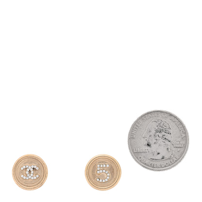 Chanel Crystal CC No 5 Round Earrings Gold 2 of 5