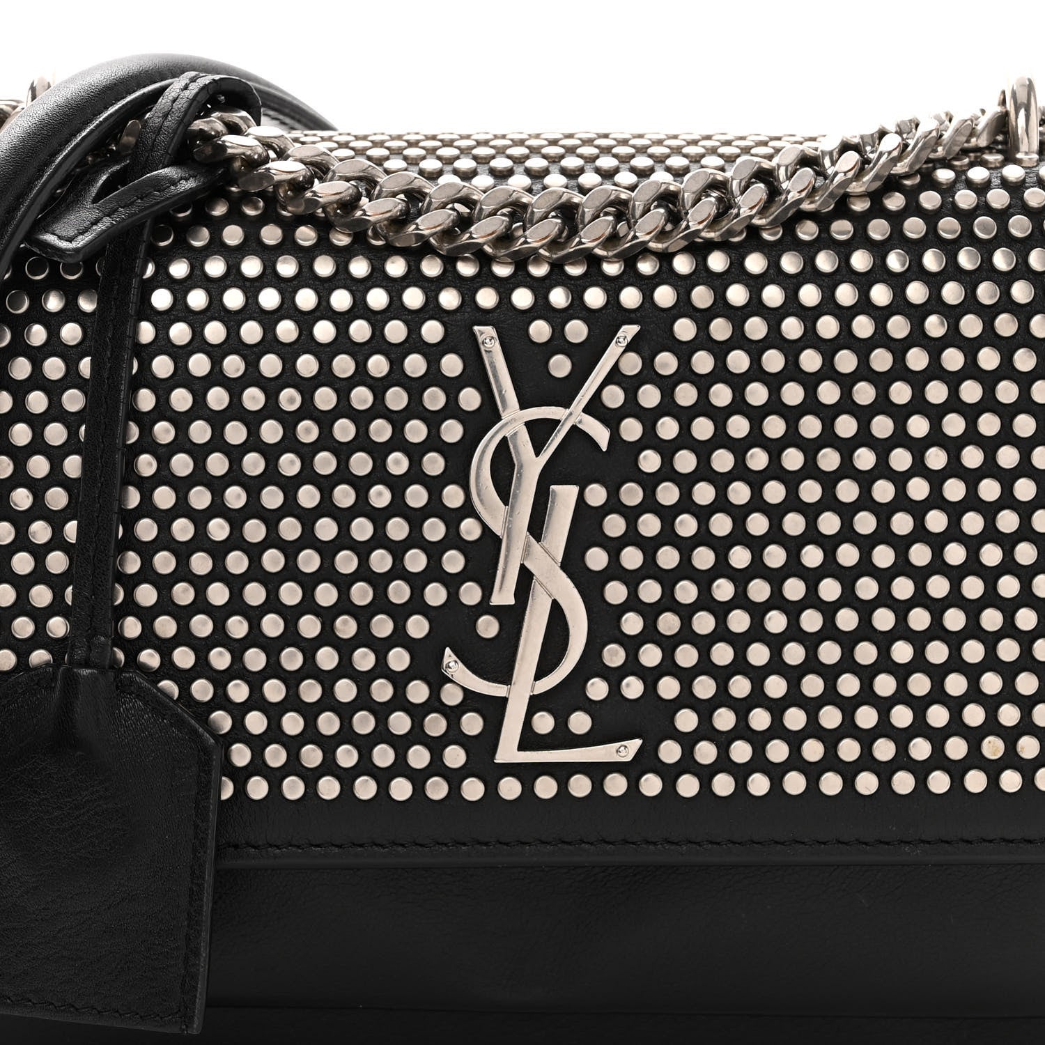 Saint Laurent Calfskin Studded Small Monogram Sunset Black 8 of 12
