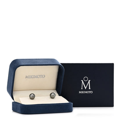 Mikimoto 18K White Gold Tahitian Pearl 8.5-9mm Stud Earrings 5 of 5