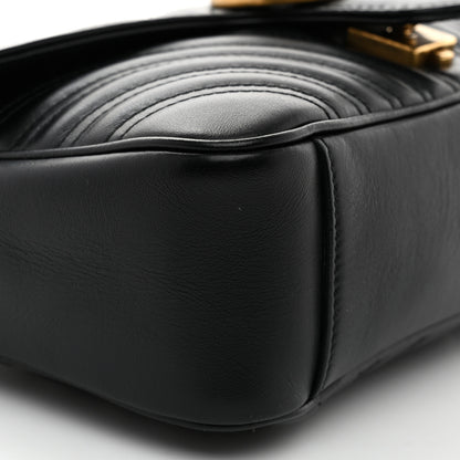 Gucci Calfskin Matelasse Small GG Marmont Shoulder Bag Black 10 of 11