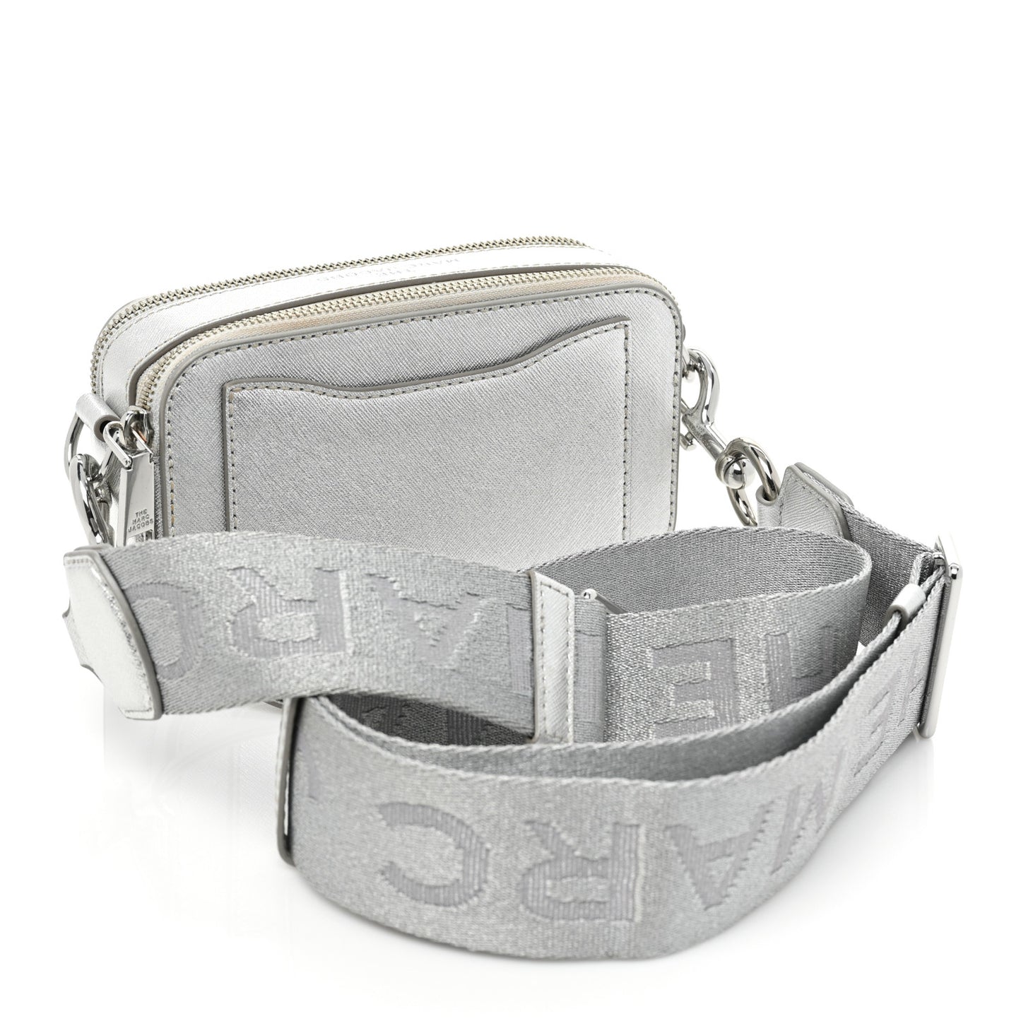 Saffiano Small Snapshot Camera Bag Silver