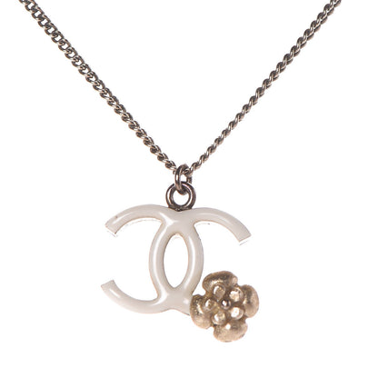 Chanel Enamel CC Camellia Necklace Gold 2 of 5