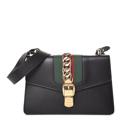 Gucci Calfskin Small Sylvie Shoulder Bag Black 1 of 17