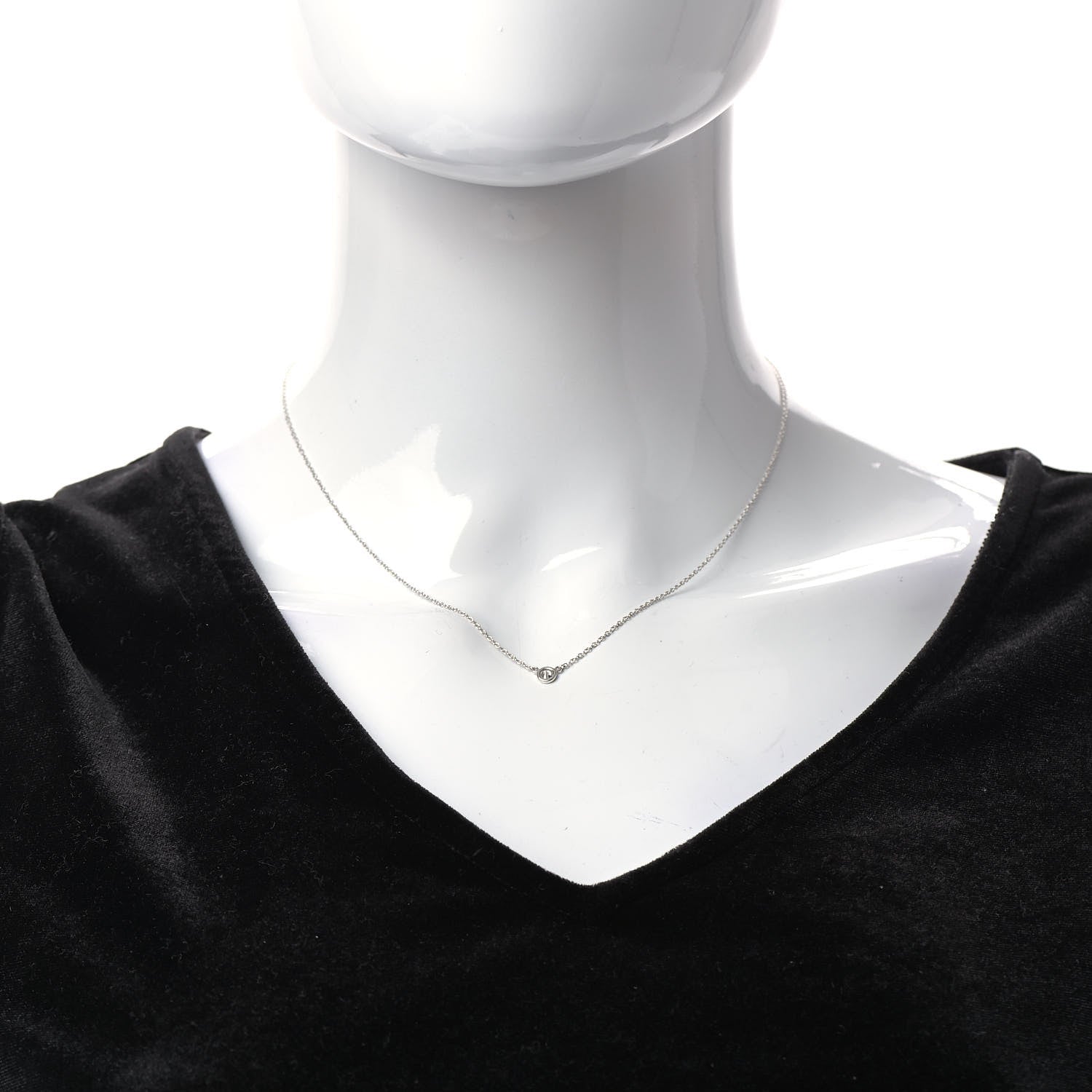 Tiffany Platinum Diamond .14ct Elsa Peretti Diamonds by the Yard Pendant Necklace 2 of 7