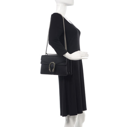 Gucci Pebbled Calfskin Small Dionysus Shoulder Bag Black 3 of 11
