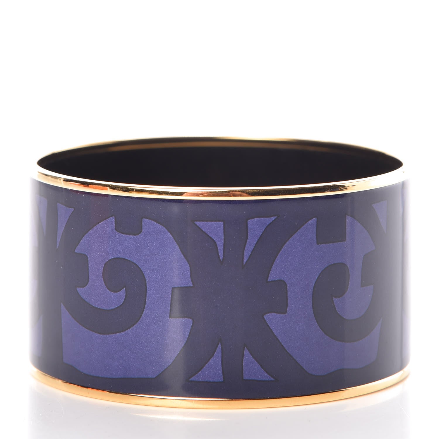 Hermes Enamel Printed Extra Wide Balcons du Guadalquivir Bracelet 70 Blue 3 of 6