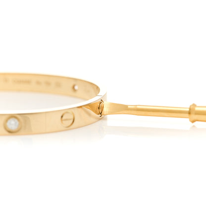 Cartier 18K Yellow Gold 4 Diamond LOVE Bracelet 17 6 of 8