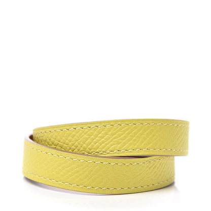 Hermes Epsom Kelly Double Tour Bracelet XS Lime 2 of 5