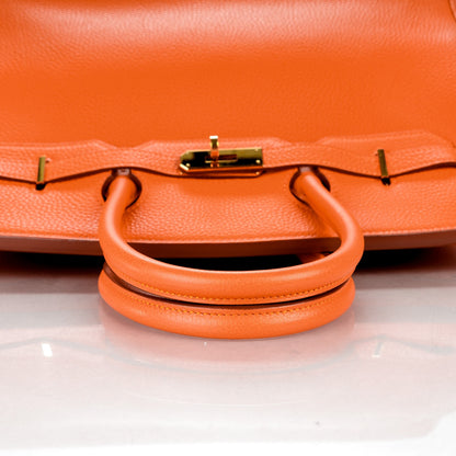 Hermes Taurillon Clemence Birkin 35 Orange 18 of 23
