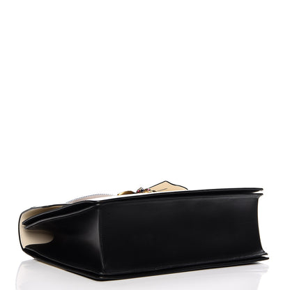 Gucci Calfskin Sylvie Web Large Queen Margaret Top Handle Bag Black Mystic White 5 of 10