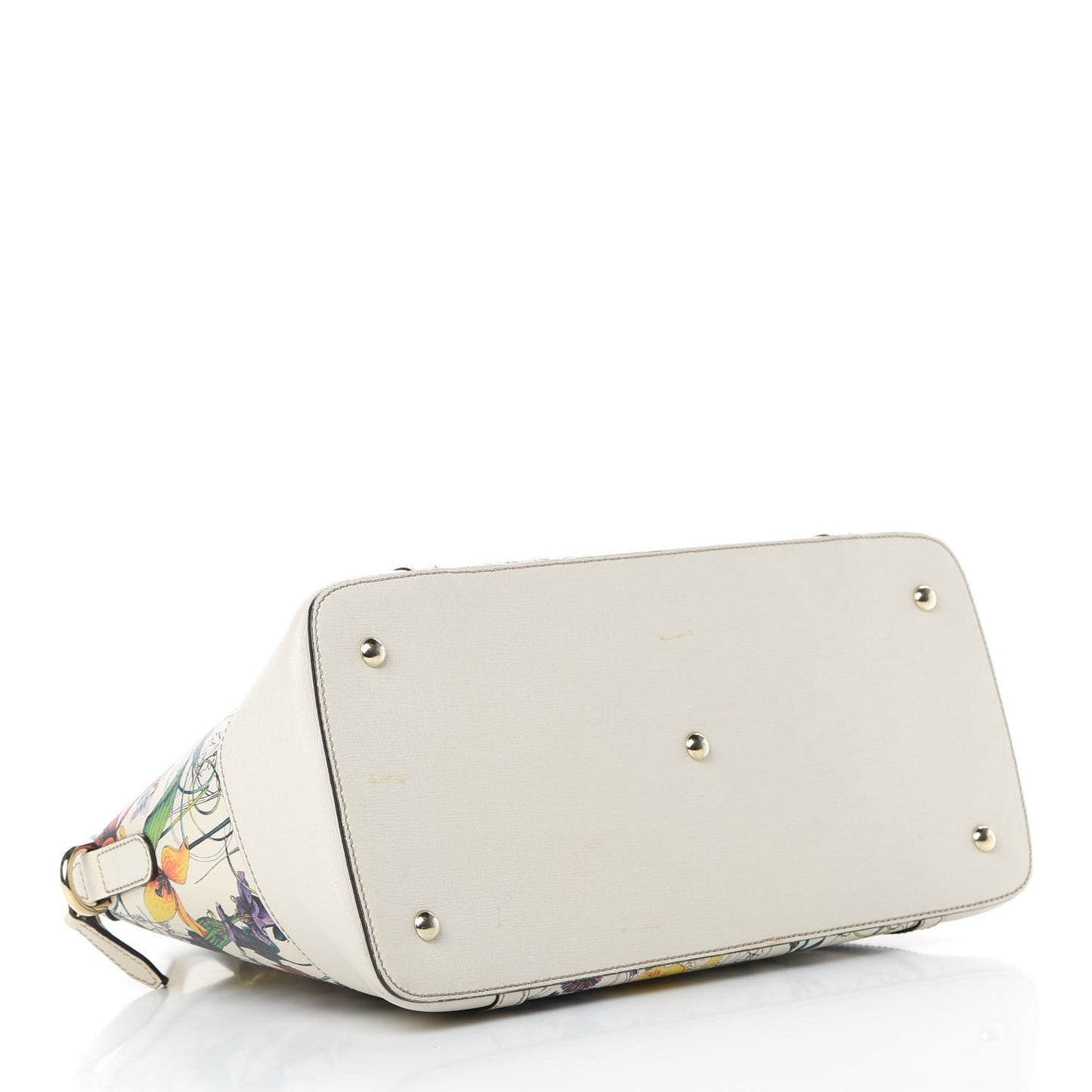 Canvas Flora Infinity Medium Nice Top Handle Dome Bag White
