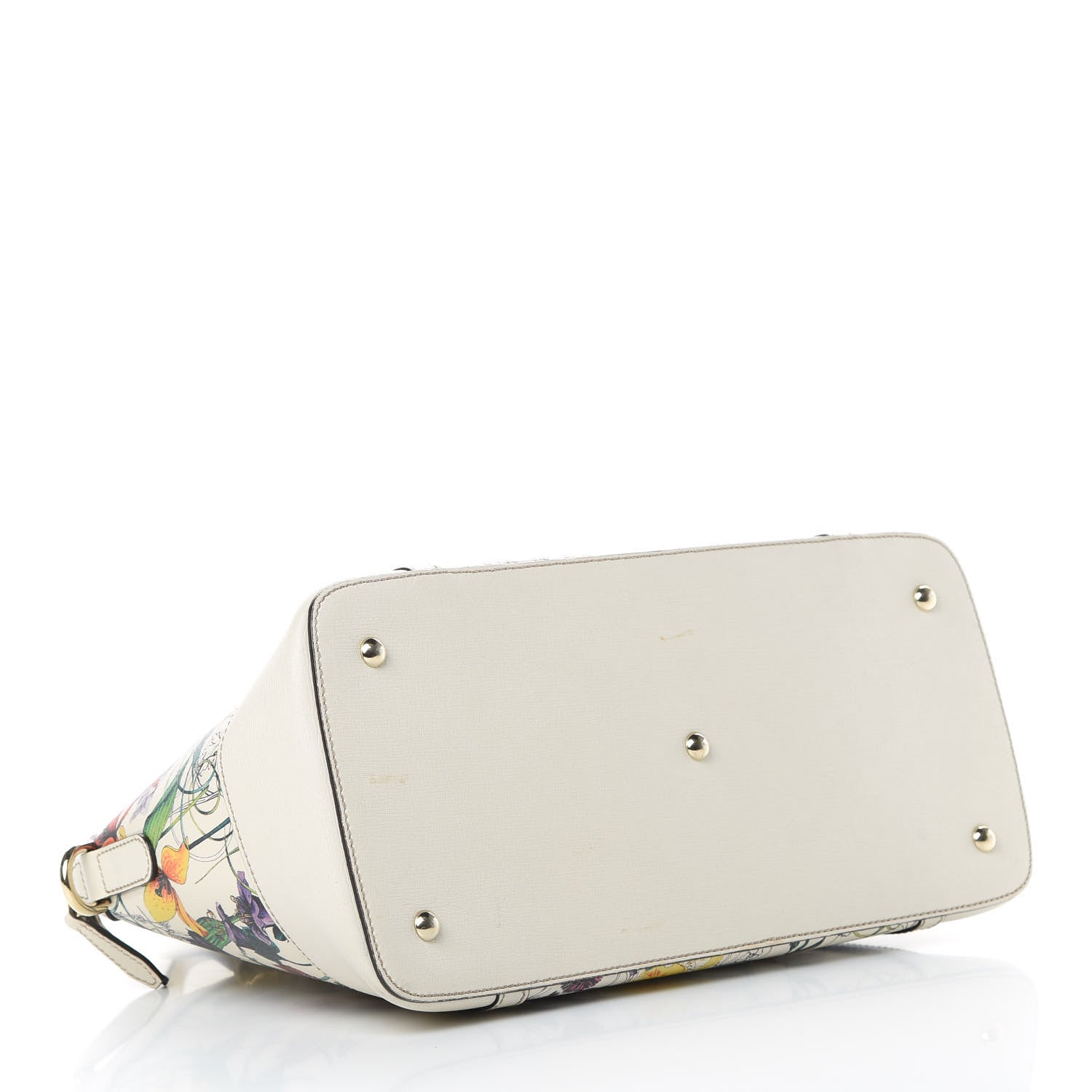 Gucci Canvas Flora Infinity Medium Nice Top Handle Dome Bag White 4 of 14