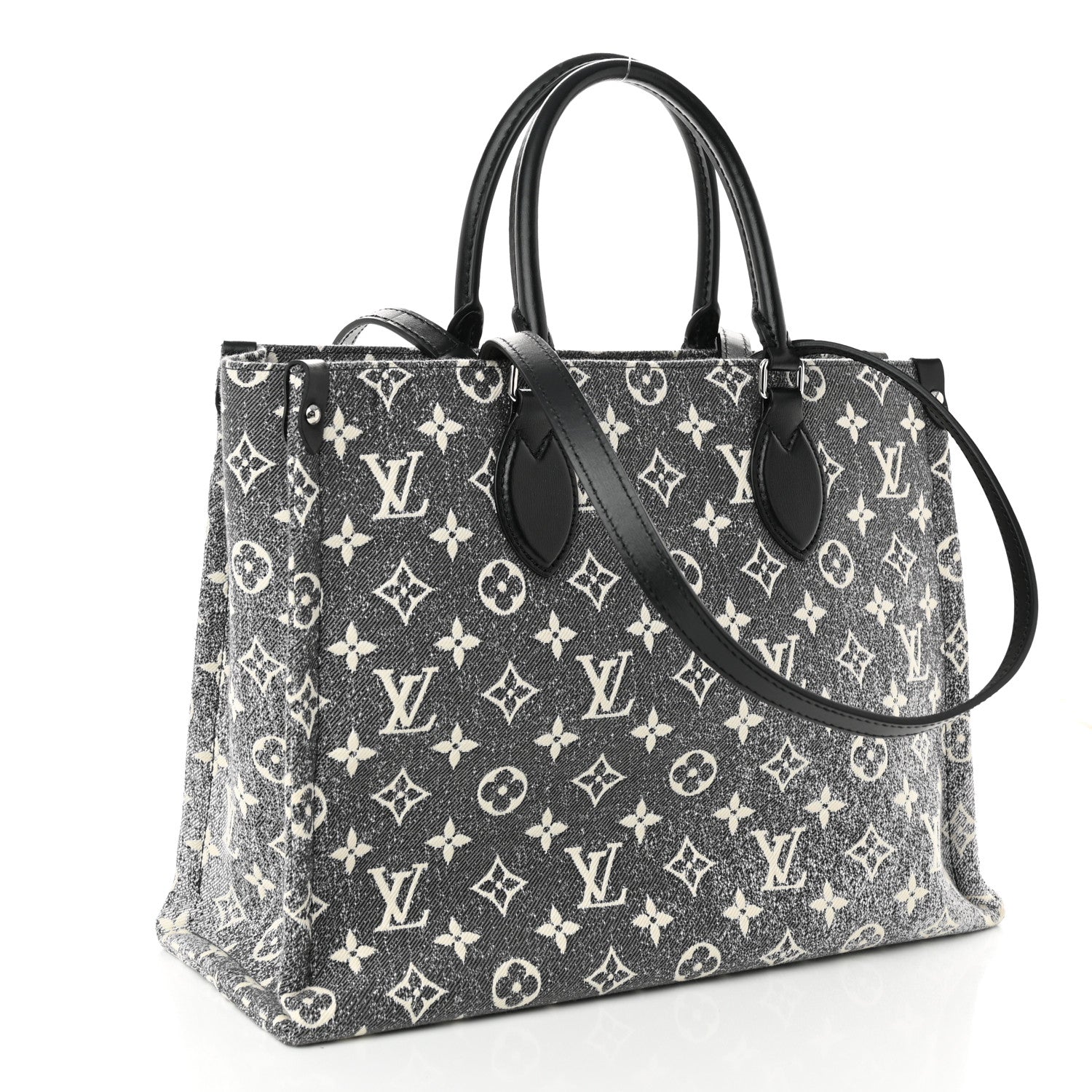 Louis Vuitton Monogram Jacquard Denim Onthego MM Black 3 of 9