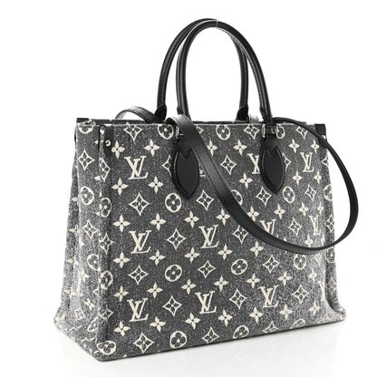 Louis Vuitton Monogram Jacquard Denim Onthego MM Black 3 of 9
