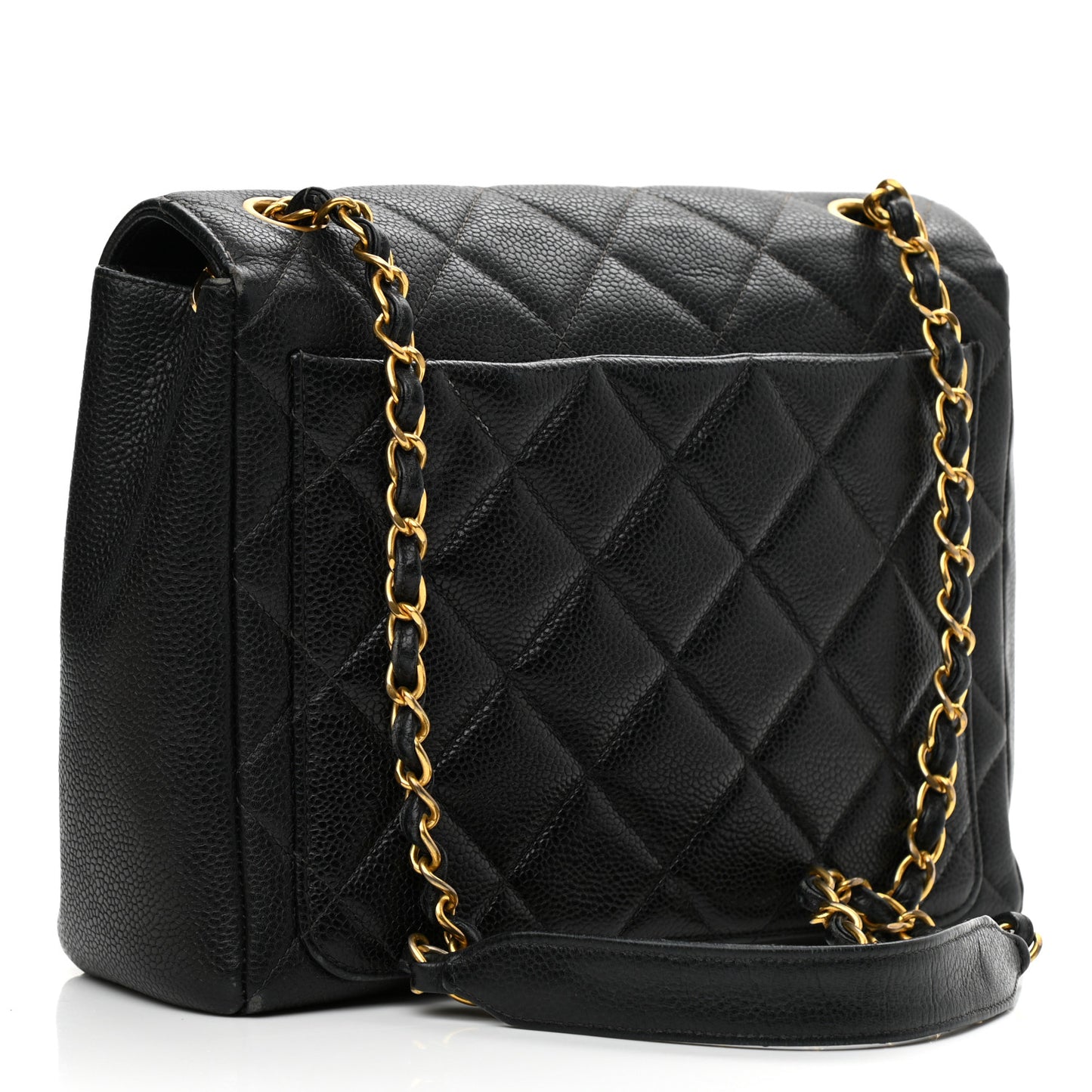 Caviar Quilted Medium Single Flap Black