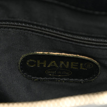 Chanel Caviar Embroidered Logo Shoulder Bag Black 6 of 11
