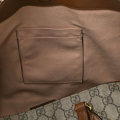 Gucci Soft GG Supreme Monogram Blind For Love Embroidered Medium Crossbody Tote Beige Tuscany Multicolor 15 of 18