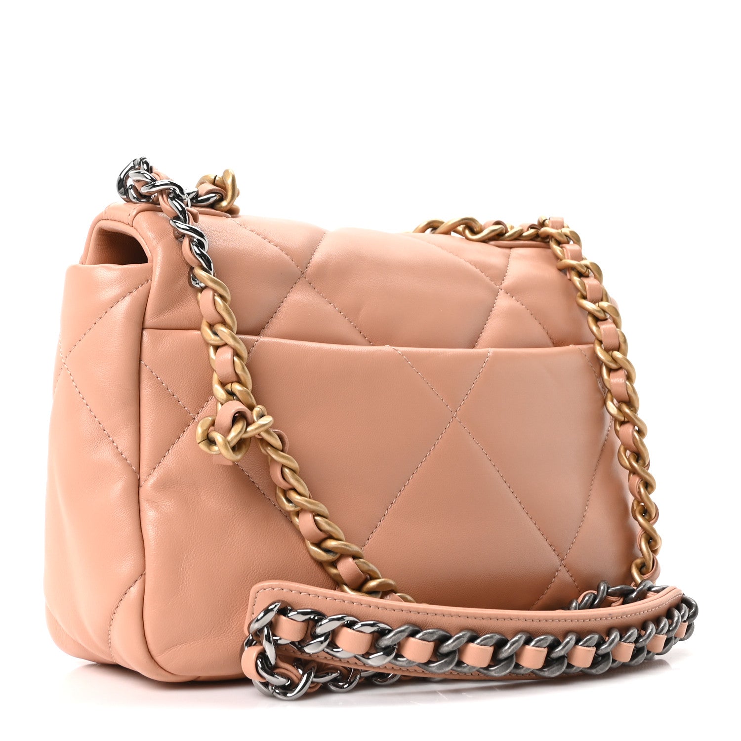 Chanel Lambskin Quilted Medium Chanel 19 Flap Beige 2 of 10
