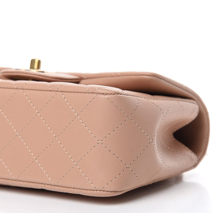 Chanel Lambskin Quilted Mini Top Handle Rectangular Flap Beige 7 of 11