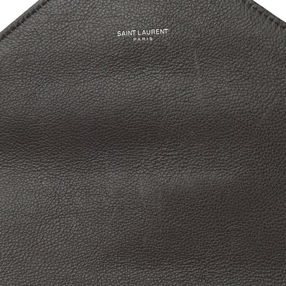 Saint Laurent Sheepskin Matelasse Chevron Monogram Large College Satchel Dark Anthracite 10 of 10