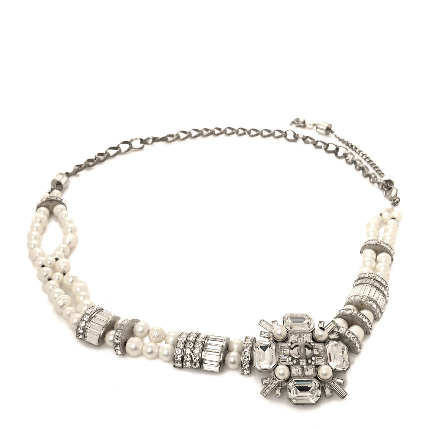 Crystal Pearl CC Belt Silver