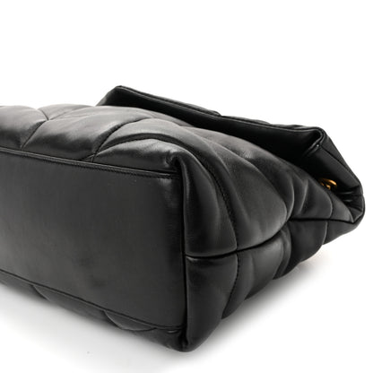 Saint Laurent Lambskin Quilted Medium Loulou Puffer Monogram Chain Satchel Black 9 of 9