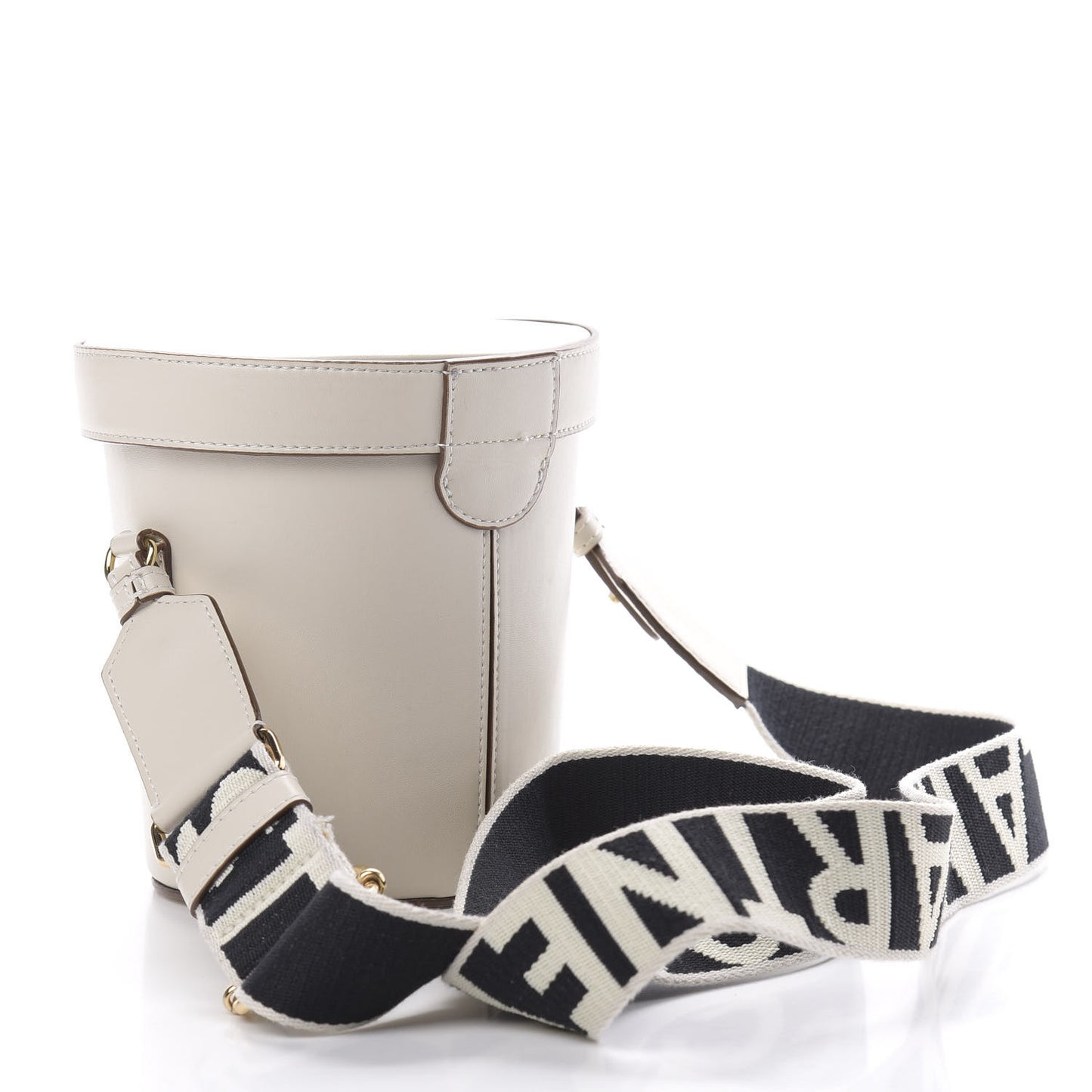 Eco Soft Alter Nappa Perforated Logo Bucket Bag White