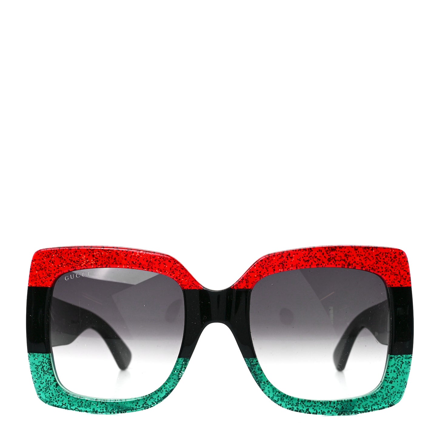 Acetate Square Frame Sunglasses GG0083S Glitter Red Black Green