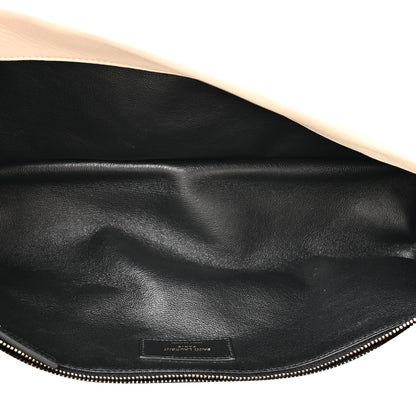 Saint Laurent Lambskin Quilted Sade Puffer Envelope Clutch Crema Soft 5 of 9