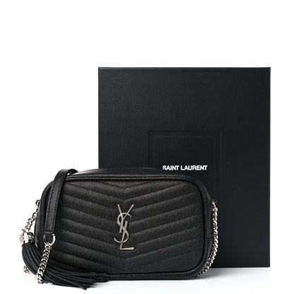 Saint Laurent Grain De Poudre Matelasse Monogram Mini Lou Camera Bag Black 12 of 12