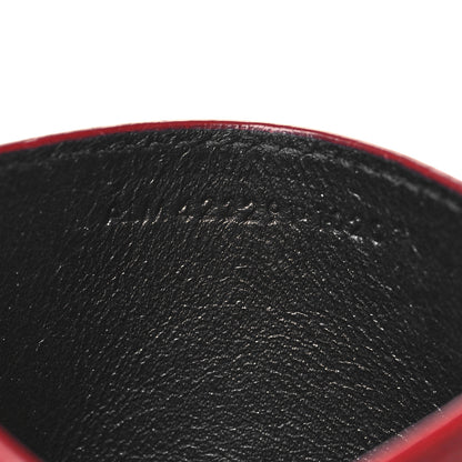 Saint Laurent Grain De Poudre Matelasse Chevron Monogram Credit Card Case Opyum Red 7 of 10