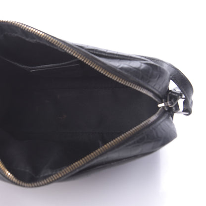 Saint Laurent Calfskin Crocodile Embossed Monogram Lou Camera Bag Black 5 of 9