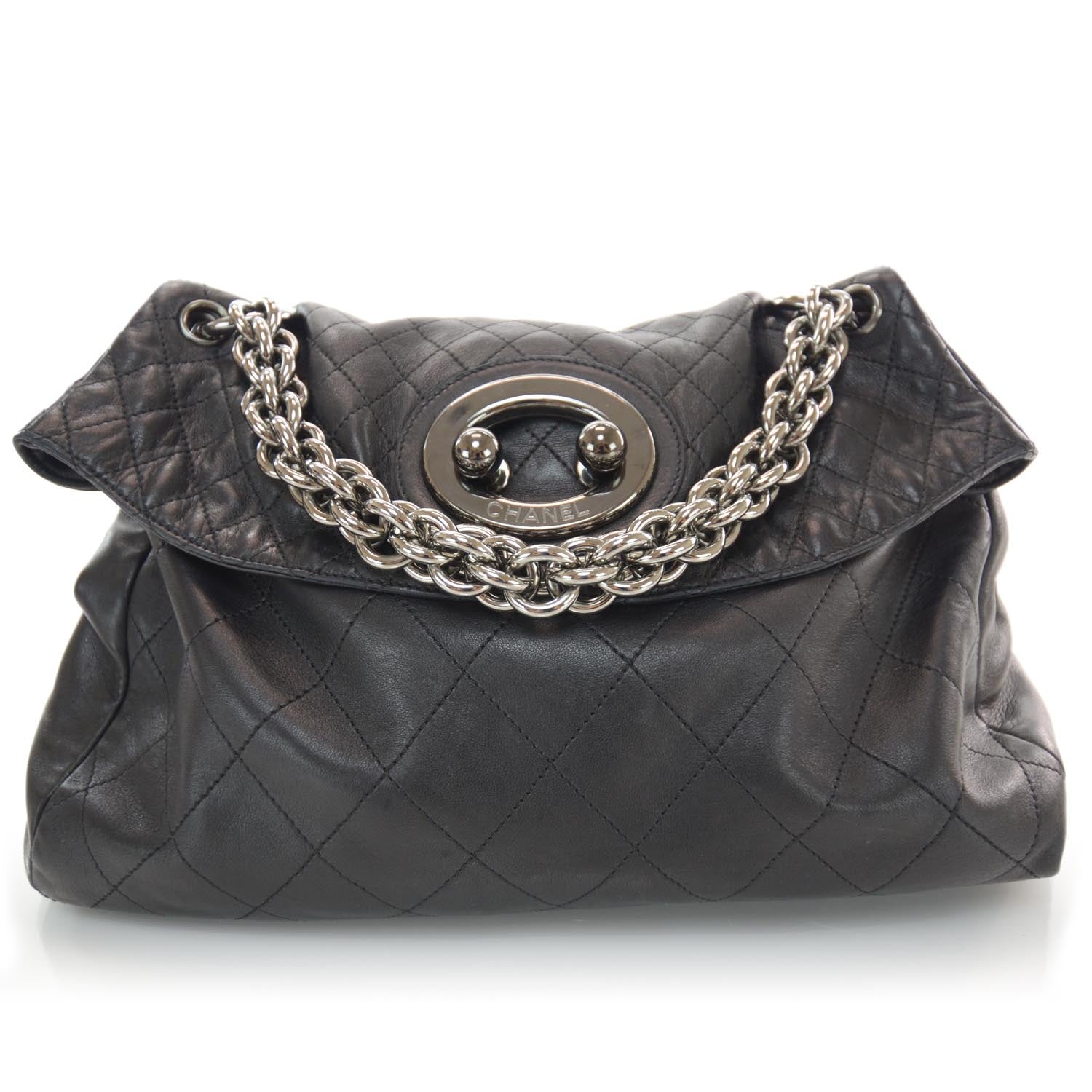 Chanel Lambskin Quilted New Lock Flap Black 1 of 9