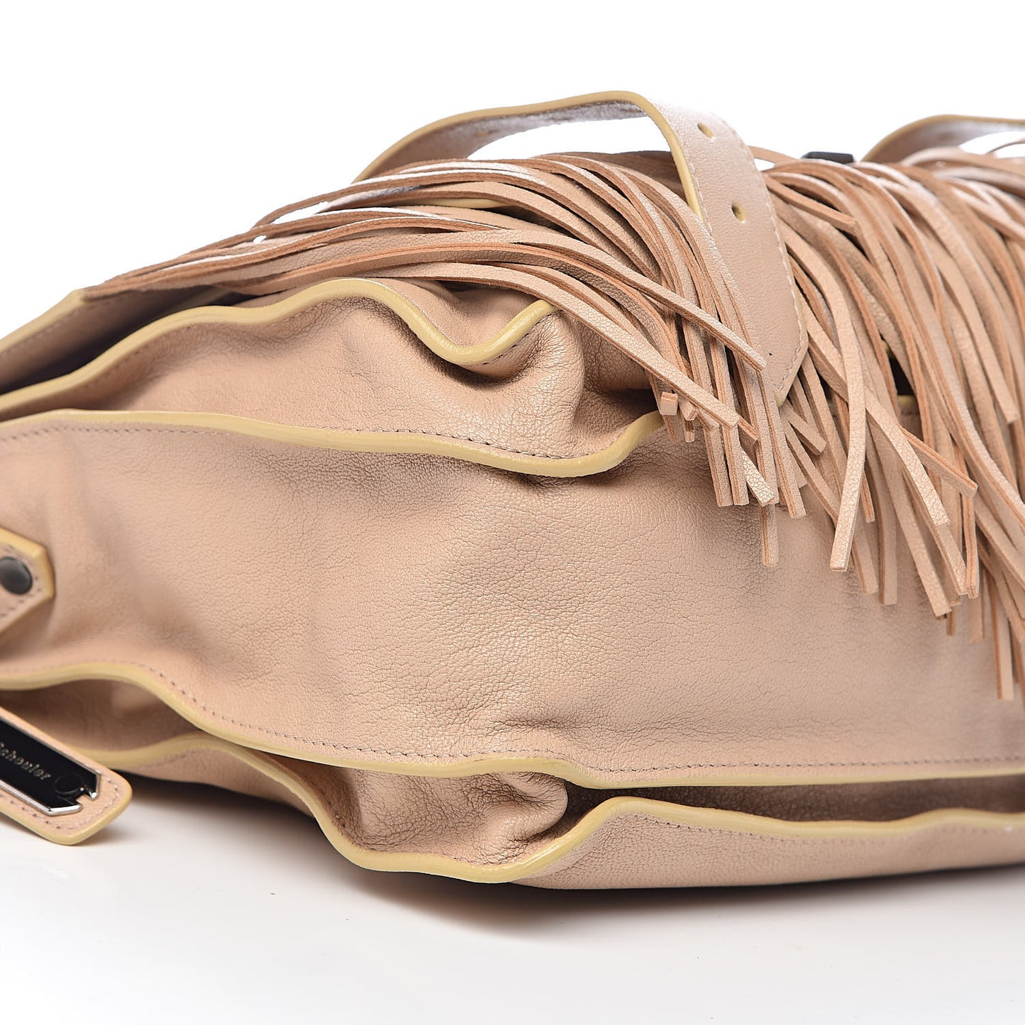 Lambskin Fringe Medium PS1 Satchel Nude